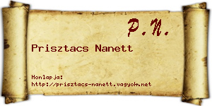 Prisztacs Nanett névjegykártya